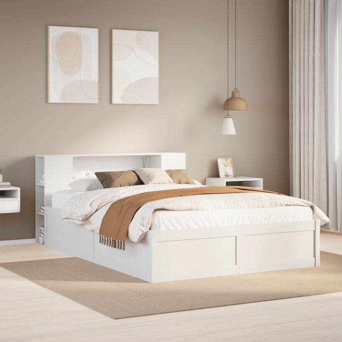 vidaXL Letto senza Materasso Bianco 135x190 cm Legno Massello di Pino