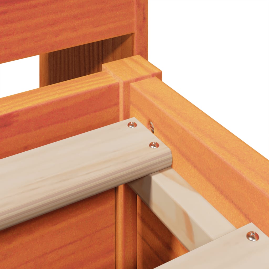 vidaXL Giroletto senza Materasso Marrone Cera 160x200 cm Legno di Pino