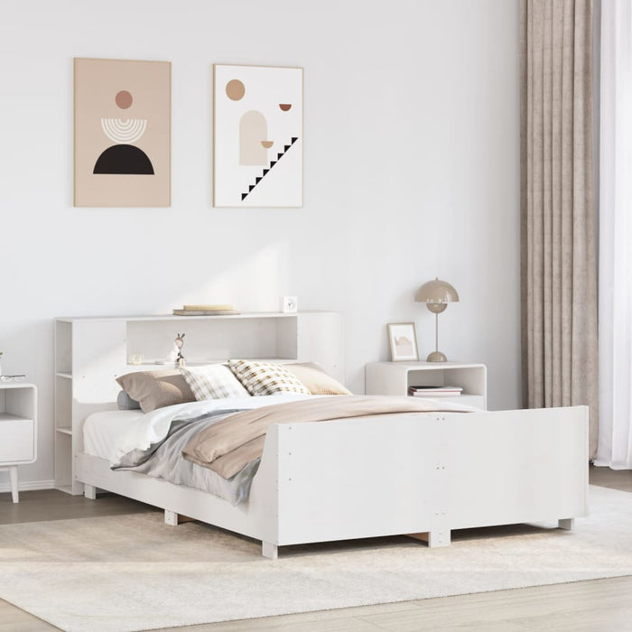 vidaXL Letto senza Materasso Bianco 135x190 cm Legno Massello di Pino