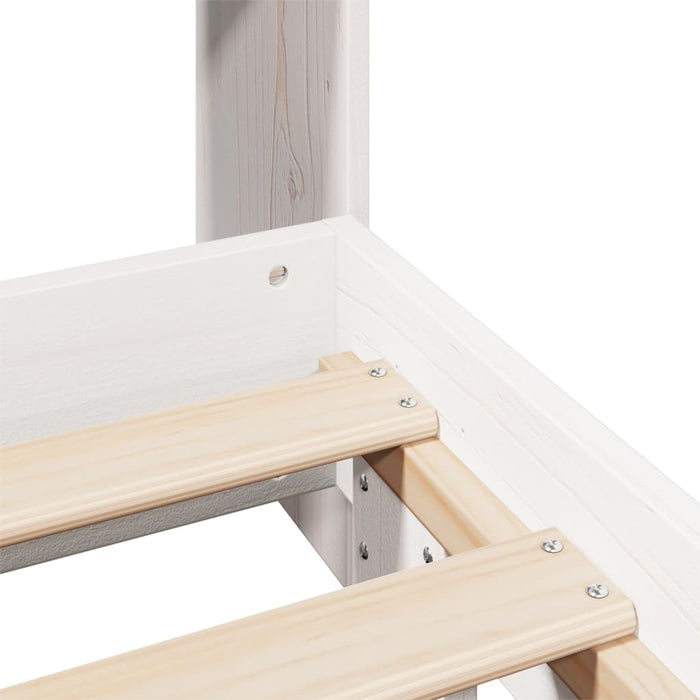 vidaXL Giroletto senza Materasso Bianco 160x200 cm Legno Massello Pino