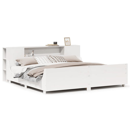 vidaXL Giroletto senza Materasso Bianco 200x200 cm Legno Massello Pino