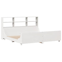 vidaXL Letto Libreria senza Materasso Bianco 200x200 cm Legno Massello