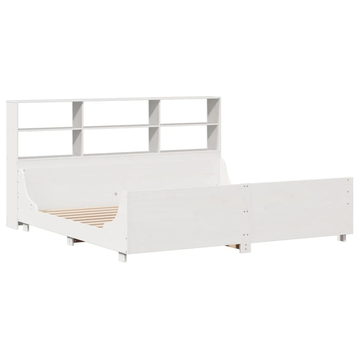 vidaXL Letto Libreria senza Materasso Bianco 200x200 cm Legno Massello