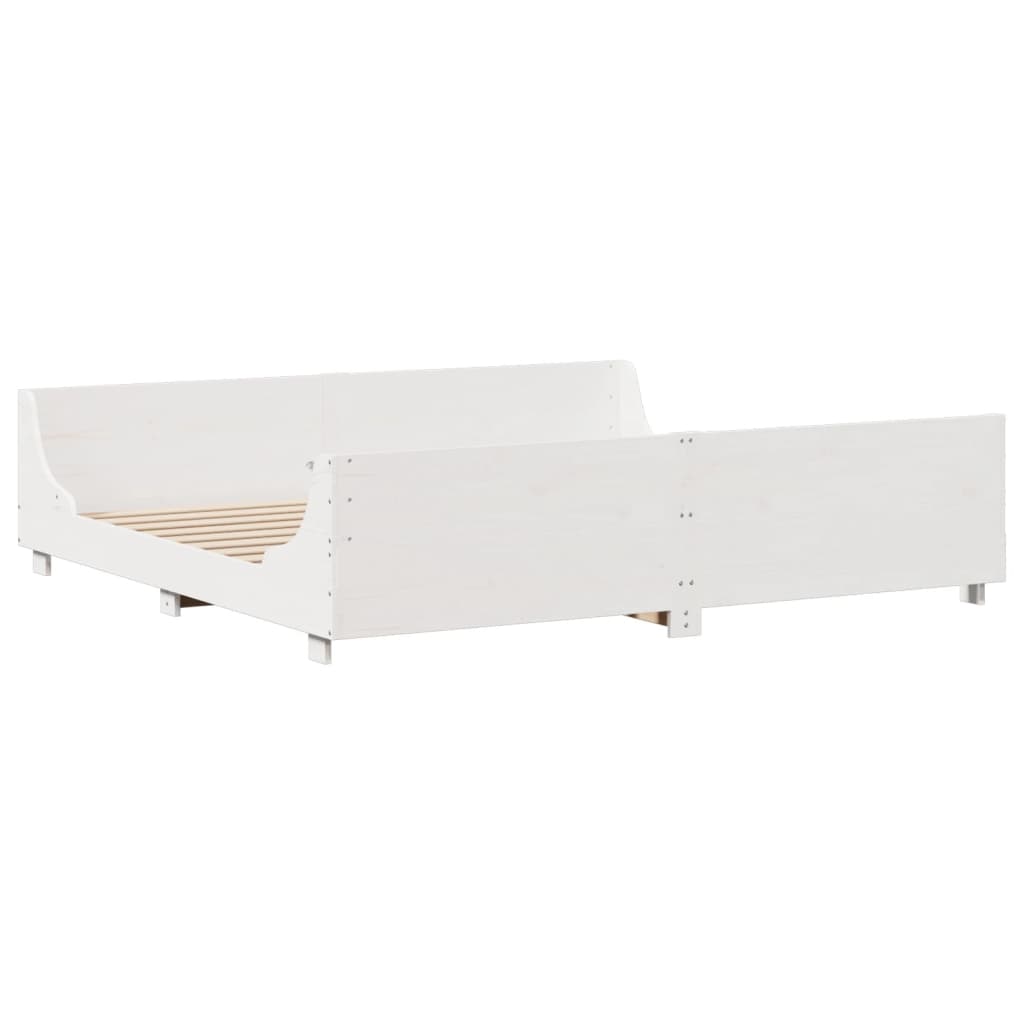 vidaXL Letto Libreria senza Materasso Bianco 200x200 cm Legno Massello
