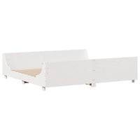 vidaXL Letto Libreria senza Materasso Bianco 200x200 cm Legno Massello