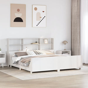 vidaXL Letto Libreria senza Materasso Bianco 200x200 cm Legno Massello