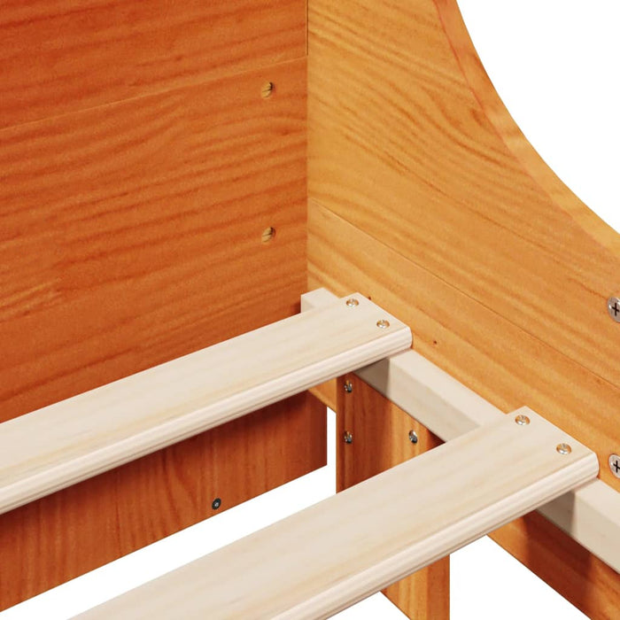 vidaXL Letto Libreria senza Materasso Marrone Cera 200x200 cm Legno