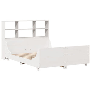 vidaXL Letto Libreria senza Materasso Bianco 120x200 cm Legno Massello