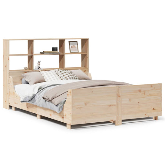 Letto Libreria senza Materasso-Struttura Letto con contenitore 140x190 cm in Legno Massello 718868
