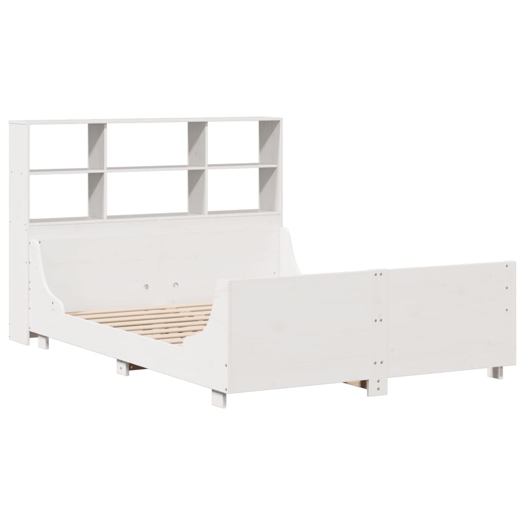 vidaXL Letto Libreria senza Materasso Bianco 120x190 cm Legno Massello
