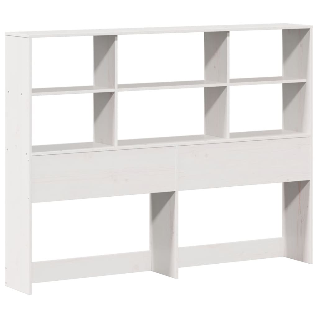 Letto Libreria senza Materasso-Struttura Letto con contenitore Bianco 120x190 cm Legno Massello 711834
