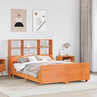 vidaXL Letto Libreria senza Materasso Marrone Cera 120x190 cm Legno