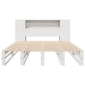 vidaXL Letto Libreria senza Materasso Bianco 120x200 cm Legno Massello