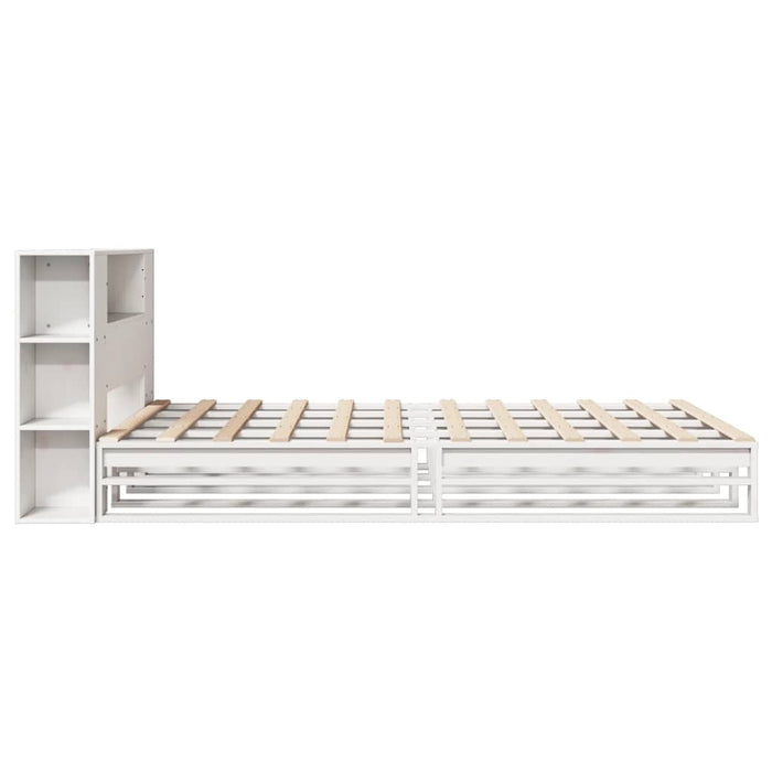 Letto Libreria senza Materasso Bianco 120x200 cm Legno Massello 3323873