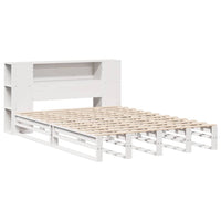 vidaXL Letto Libreria senza Materasso Bianco 150x200 cm Legno Massello