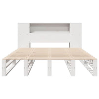vidaXL Letto Libreria senza Materasso Bianco 150x200 cm Legno Massello