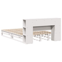 vidaXL Letto Libreria senza Materasso Bianco 150x200 cm Legno Massello