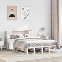 vidaXL Letto Libreria senza Materasso Bianco 150x200 cm Legno Massello