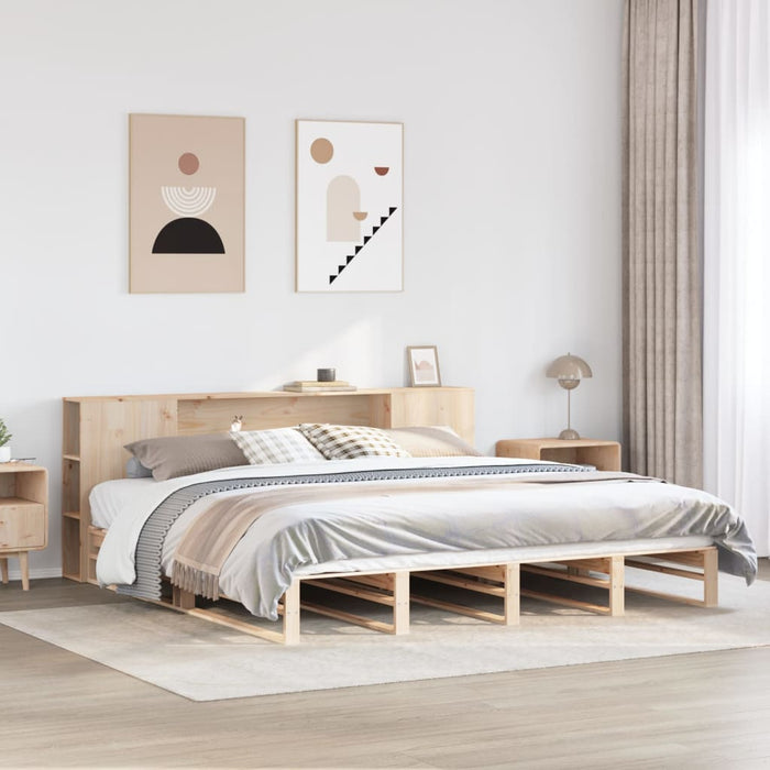 Letto Libreria senza Materasso 180x200 cm Legno Massello 3323884