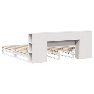 vidaXL Letto Libreria senza Materasso Bianco 180x200 cm Legno Massello