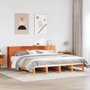 vidaXL Letto Libreria senza Materasso Marrone Cera 180x200 cm Legno
