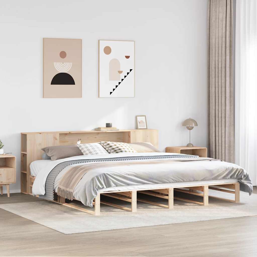vidaXL Letto Libreria senza Materasso 200x200 cm in Legno Massello
