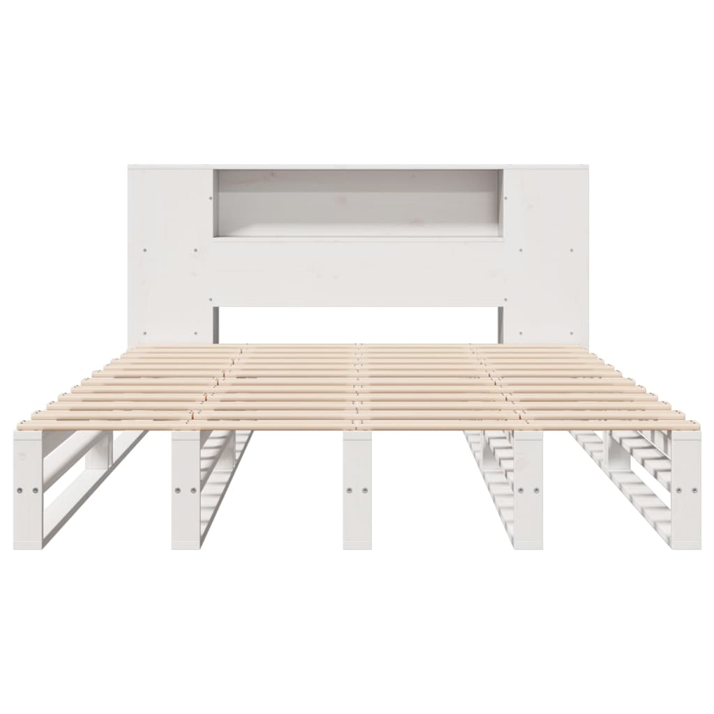 vidaXL Letto Libreria senza Materasso Bianco 120x190 cm Legno Massello