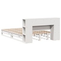 vidaXL Letto Libreria senza Materasso Bianco 120x190 cm Legno Massello