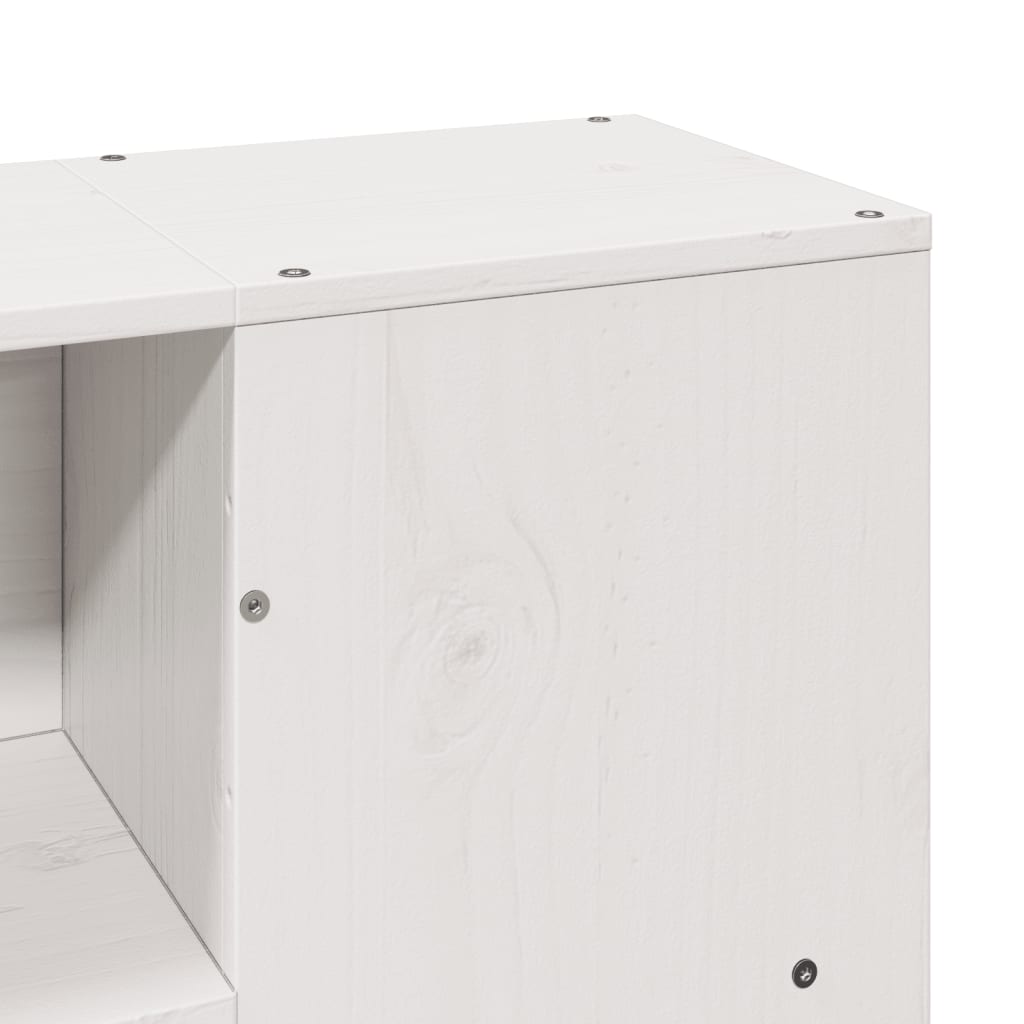 Letto Libreria senza Materasso-Struttura Letto con contenitore Bianco 120x190 cm Legno Massello 837790