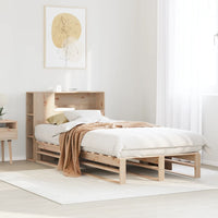 Letto Libreria senza Materasso-Struttura Letto con contenitore 90x200 cm Legno Massello 485994