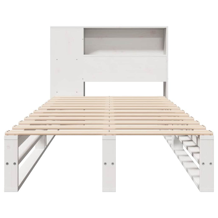 Letto Libreria senza Materasso Bianco 90x200 cm Legno Massello 3323900