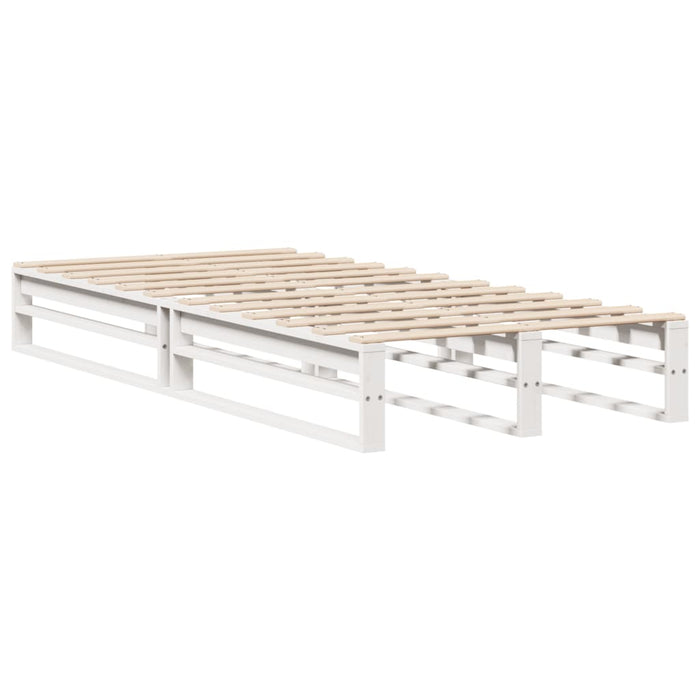 Letto Libreria senza Materasso Bianco 90x200 cm Legno Massello 3323900