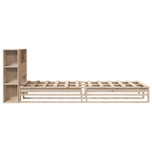 Letto Libreria senza Materasso-Struttura Letto con contenitore 100x200 cm in Legno Massello