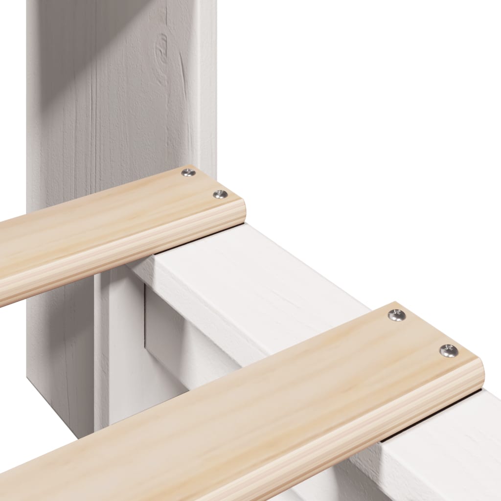 vidaXL Letto Libreria senza Materasso Bianco 100x200 cm Legno Massello