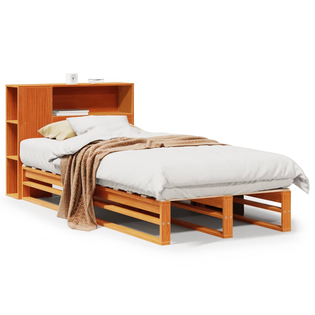 Letto Libreria senza Materasso Marrone Cera 75x190 cm Legno 3323907