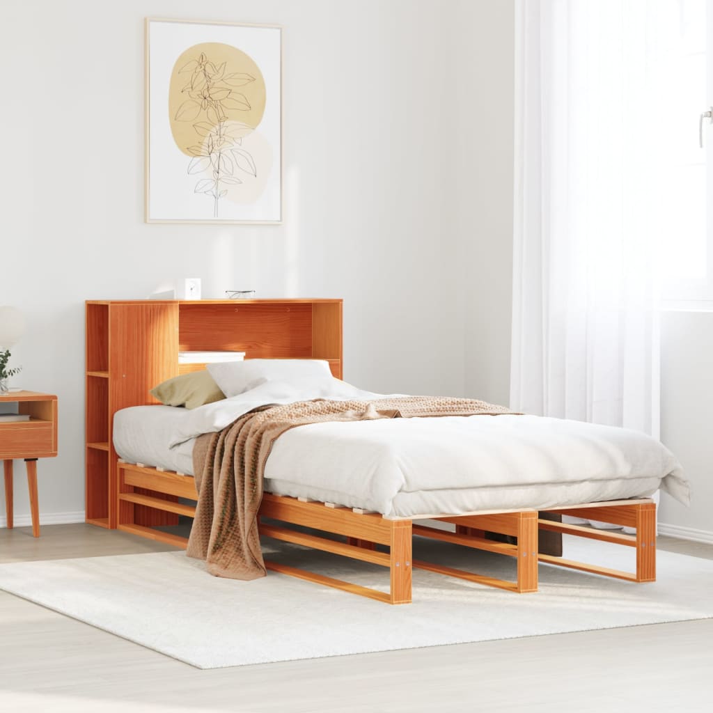 Letto Libreria senza Materasso Marrone Cera 75x190 cm Legno 3323907