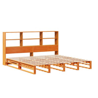 vidaXL Letto Libreria senza Materasso Marrone Cera 200x200 cm Legno
