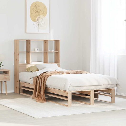 Letto Libreria senza Materasso-Struttura Letto con contenitore 90x190 cm Legno Massello 239901