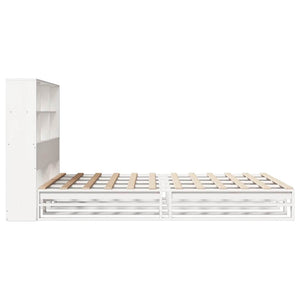 vidaXL Letto Libreria senza Materasso Bianco 140x190 cm Legno Massello