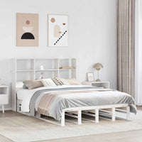 vidaXL Letto Libreria senza Materasso Bianco 140x190 cm Legno Massello