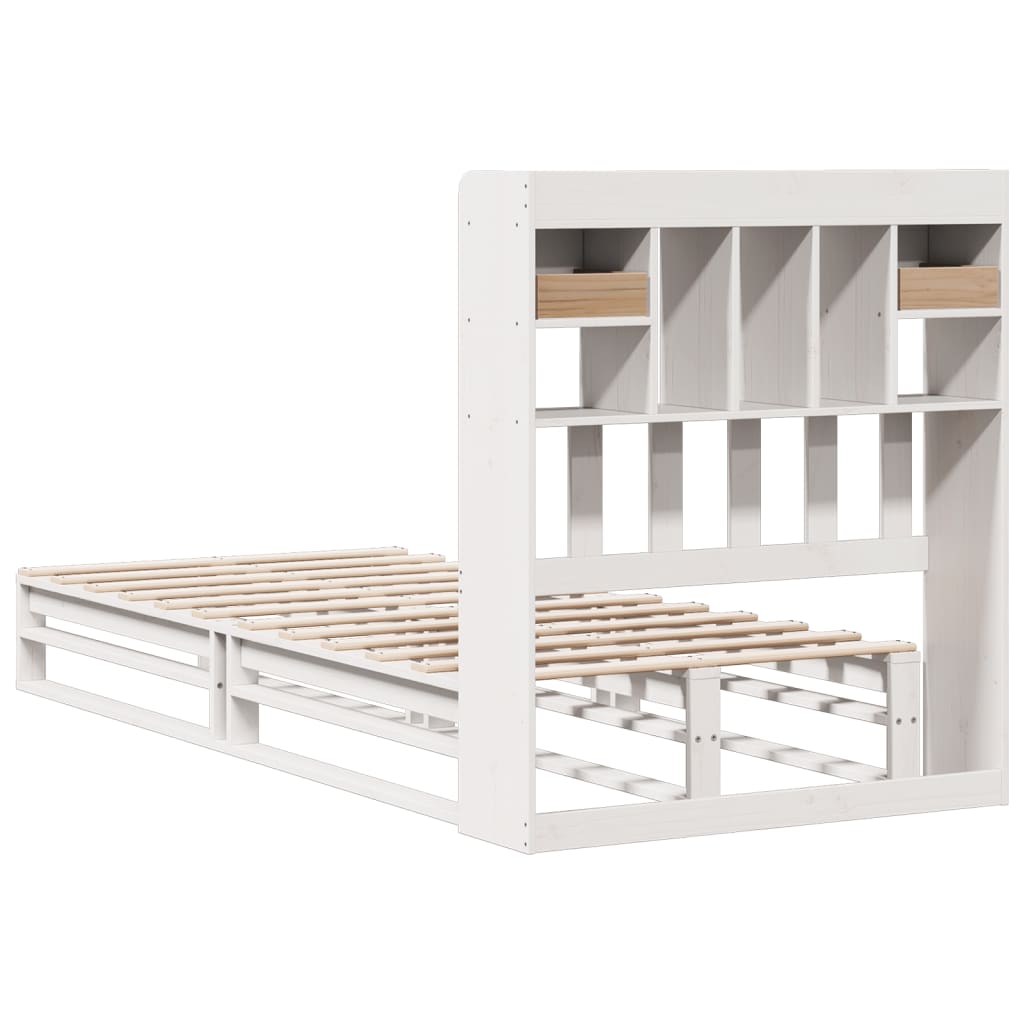 vidaXL Letto Libreria senza Materasso Bianca 90x200 cm Legno di Pino
