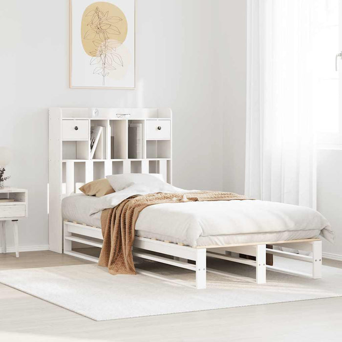 vidaXL Letto Libreria senza Materasso Bianca 90x200 cm Legno di Pino