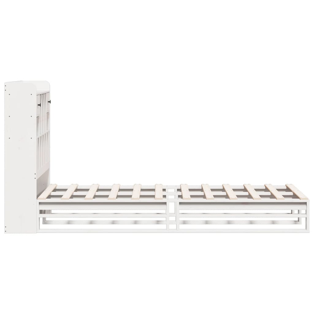 Letto Libreria senza Materasso Bianco 100x200 cm Legno di Pino 3323954
