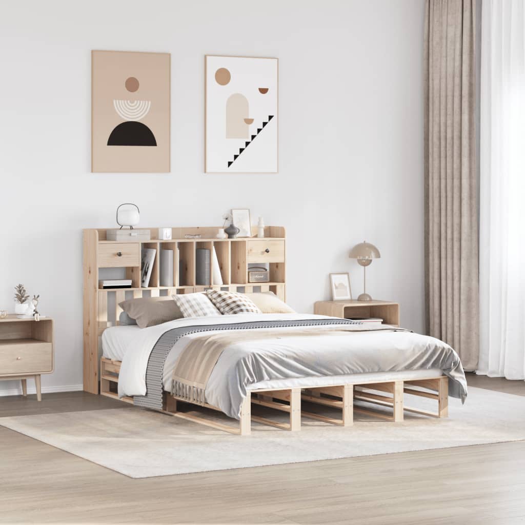 vidaXL Letto Libreria senza Materasso 150x200 cm in Legno di Pino