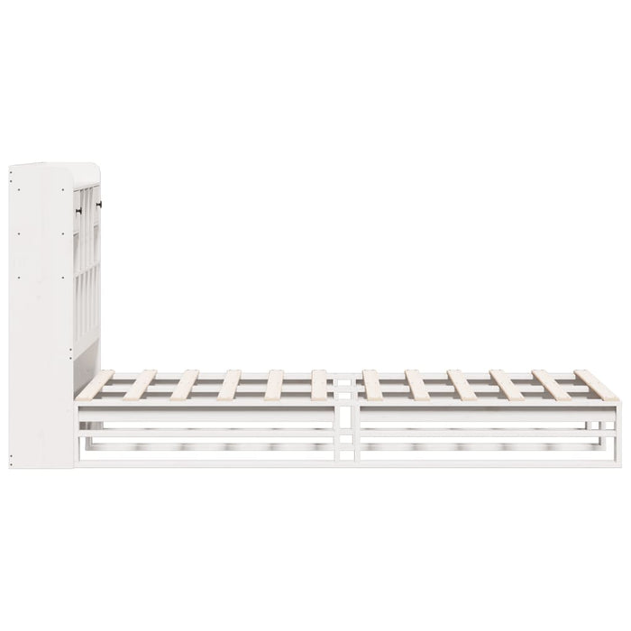 Letto con Libreria senza Materasso-Struttura Letto con contenitore 75x190 cm in Legno Pino 739939