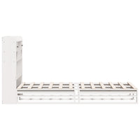 vidaXL Letto Libreria senza Materasso Bianco 90x190 cm Massello Pino