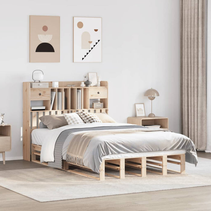 vidaXL Letto Libreria senza Materasso 135x190 cm in Legno di Pino
