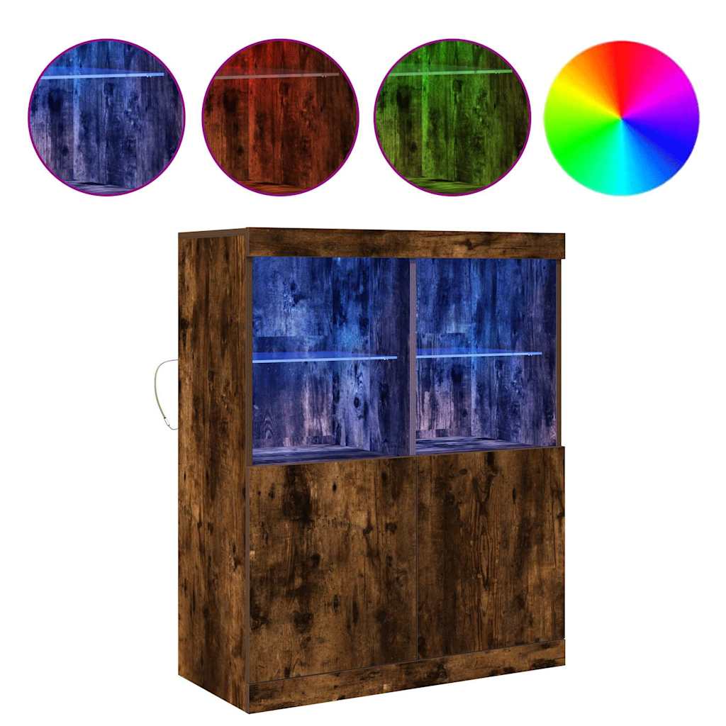 vidaXL Credenza Rovere Fumo 81x37x100 cm in Legno Multistrato