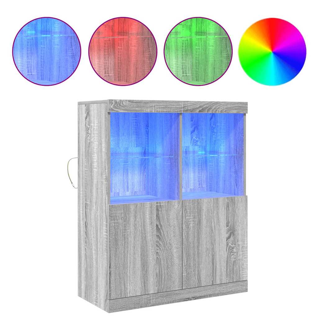 vidaXL Credenza Grigio Sonoma 81x37x100 cm in Legno Multistrato