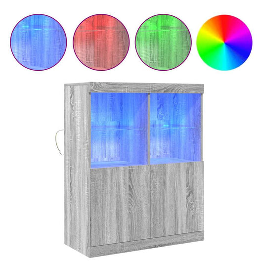 vidaXL Credenza Grigio Sonoma 81x37x100 cm in Legno Multistrato